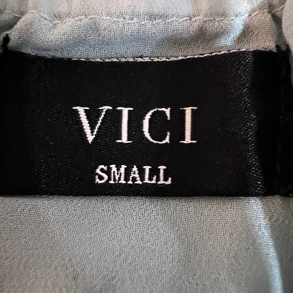 VICI Mint Green Snakeskin Maxi Dress Open Back Plunge V Tiered Small - Picture 7 of 14
